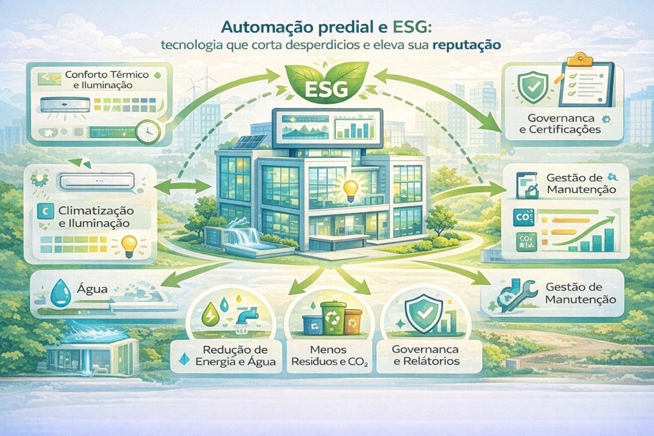 Automação predial e ESG tecnologia que corta desperdícios e eleva sua reputação