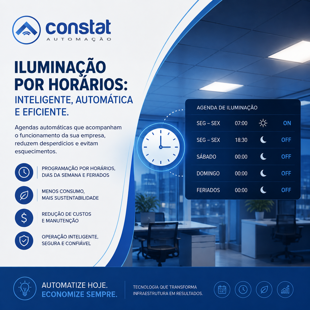 A iluminação da sua empresa ainda segue o relógio ou já acompanha a estratégia do negócio